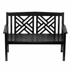 4FT Wooden Indoor/Outdoor Fretwork Bench. Home Patio Garden Deck Seating