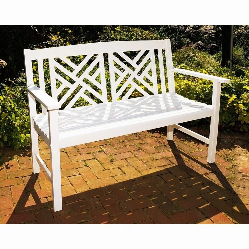 4FT Wooden Indoor/Outdoor Fretwork Bench. Home Patio Garden Deck Seating