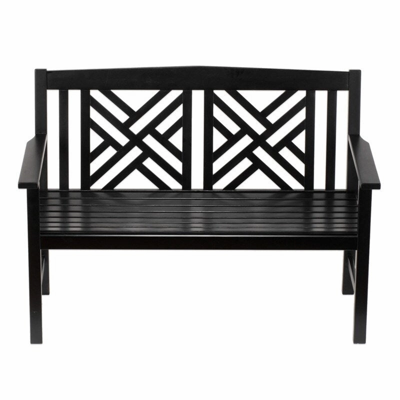 4FT Wooden Indoor/Outdoor Fretwork Bench. Home Patio Garden Deck Seating