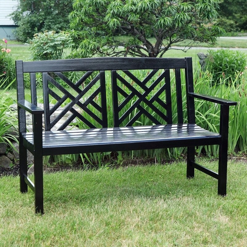 4FT Wooden Indoor/Outdoor Fretwork Bench. Home Patio Garden Deck Seating
