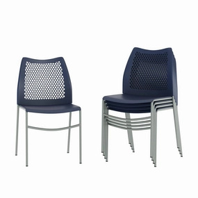 5 Pack Stackable Chair with Vented Back and Waterfall Seat - 17.75W x 21.5D x 32H
