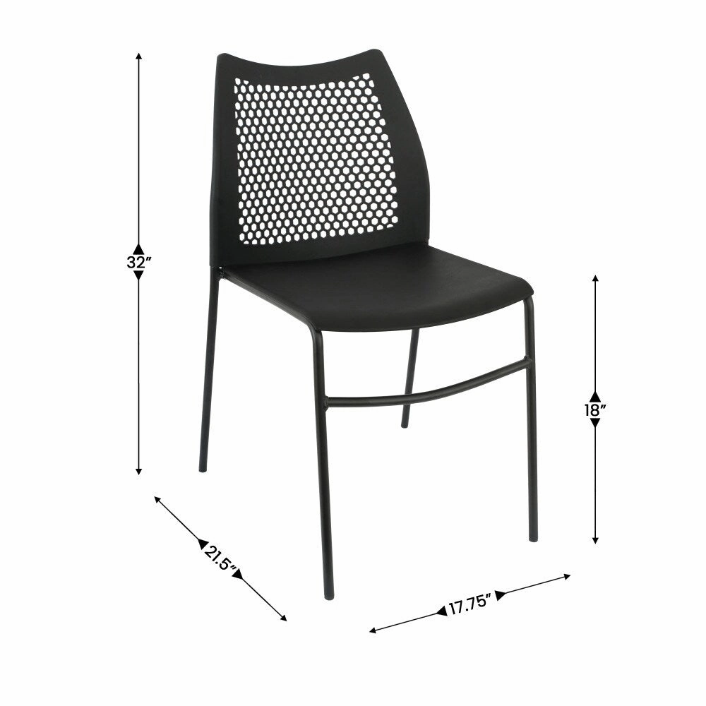 5 Pack Stackable Chair with Vented Back and Waterfall Seat - 17.75W x 21.5D x 32H