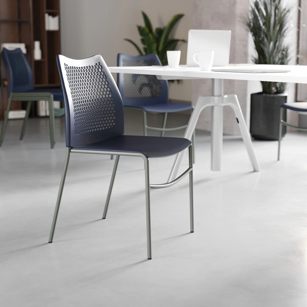 5 Pack Stackable Chair with Vented Back and Waterfall Seat - 17.75W x 21.5D x 32H
