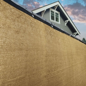 ALEKO 6'x25' Beige Fence Privacy Screen Mesh Fabric With Grommets - 6 feet tall x 25 feet long