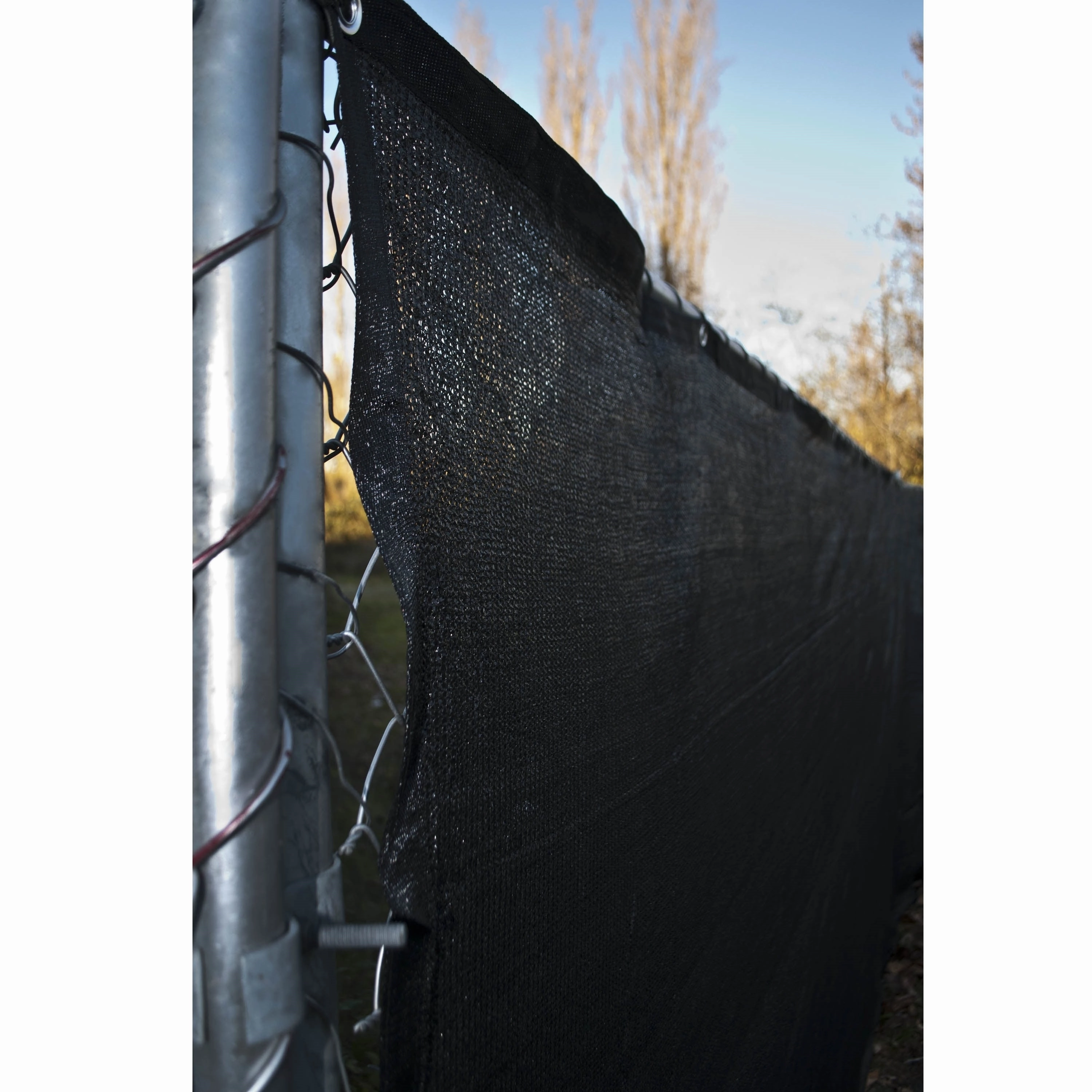ALEKO 6'x25' Black Fence Privacy Screen Mesh Fabric With Grommets