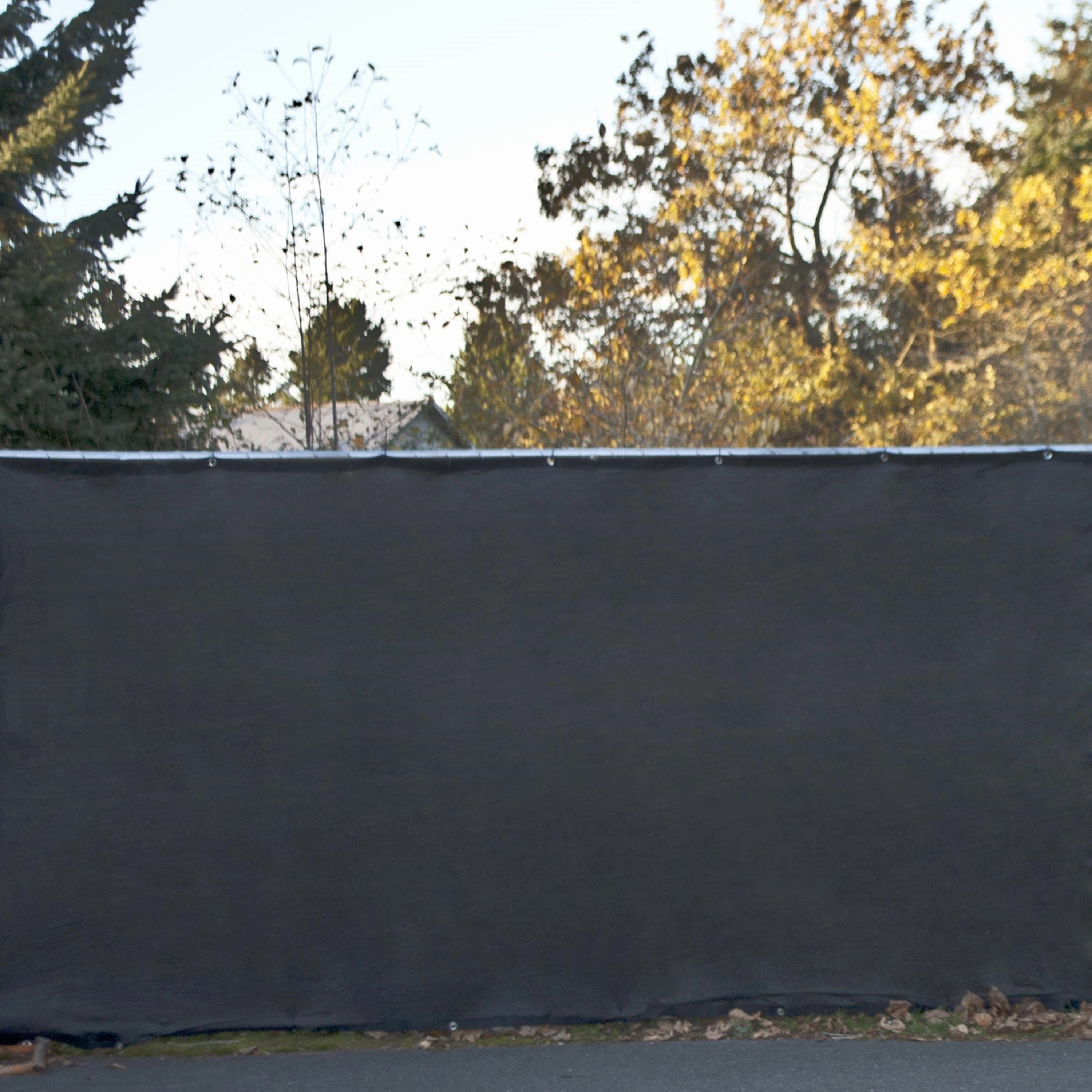 ALEKO 6'x25' Black Fence Privacy Screen Mesh Fabric With Grommets