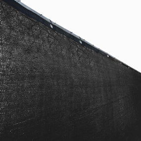 ALEKO 6'x25' Black Fence Privacy Screen Mesh Fabric With Grommets