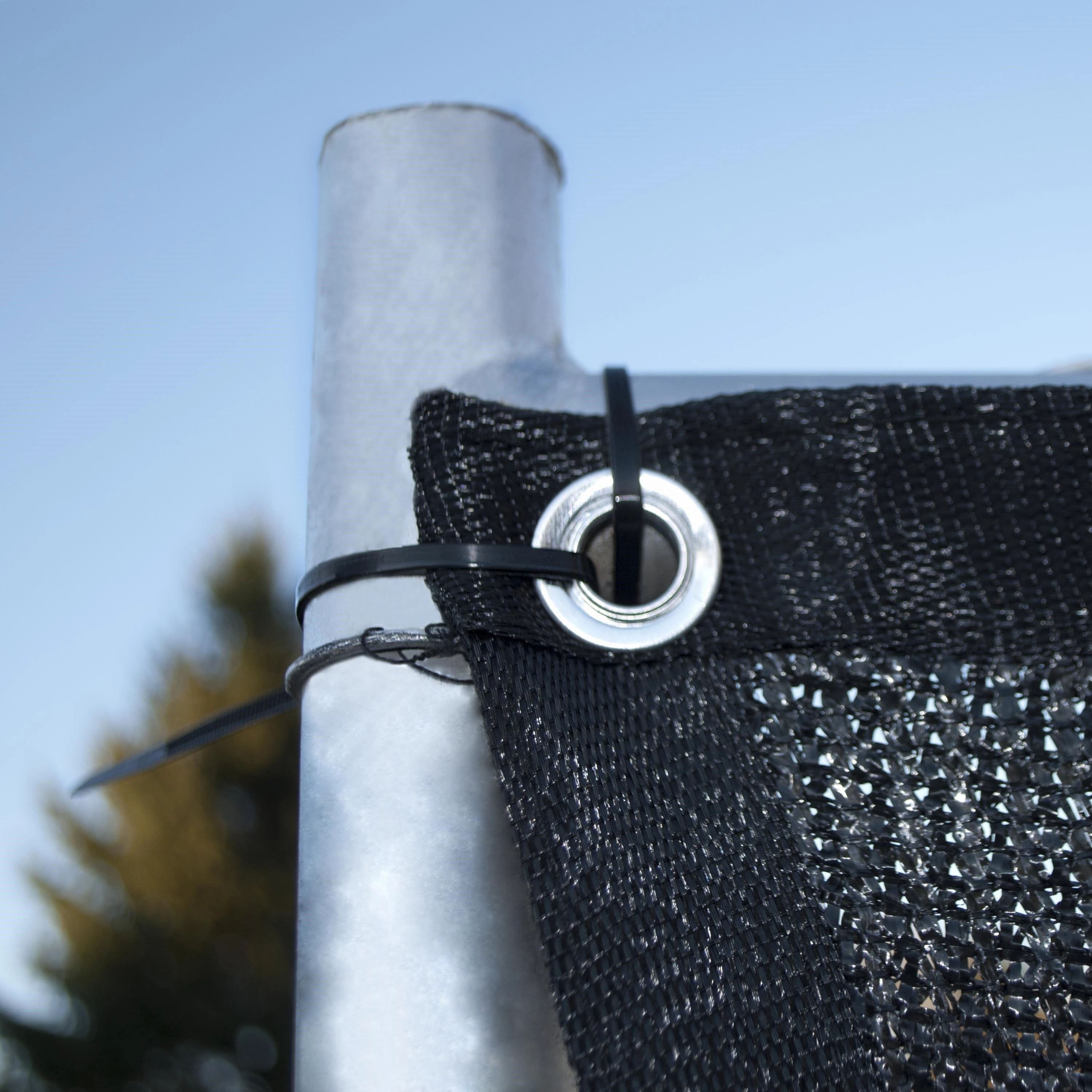 ALEKO 6'x25' Black Fence Privacy Screen Mesh Fabric With Grommets