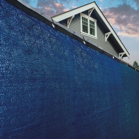 ALEKO 6'x25' Blue Fence Privacy Screen Mesh Fabric With Grommets - 6 feet tall x 25 feet long