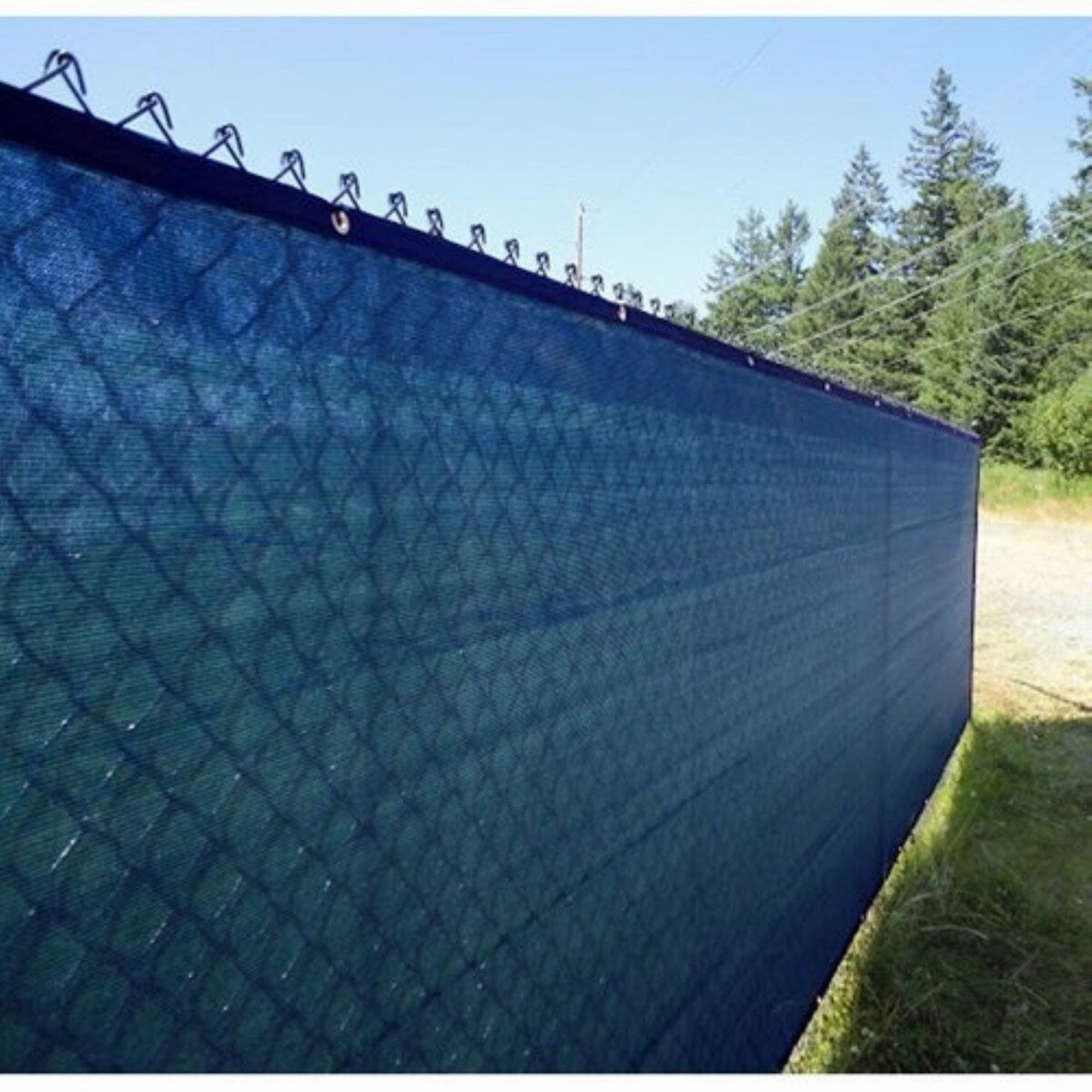 ALEKO 6'x25' Blue Fence Privacy Screen Mesh Fabric With Grommets - 6 feet tall x 25 feet long
