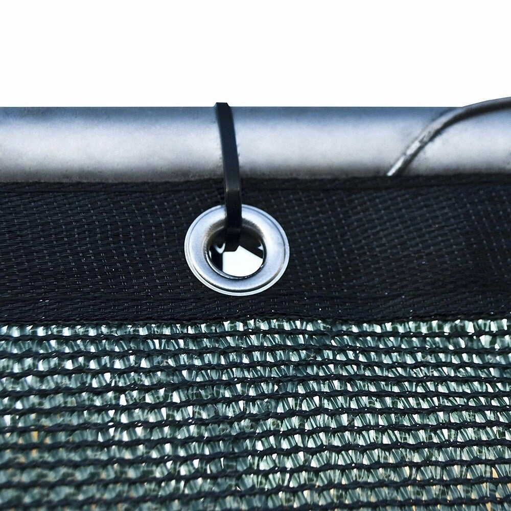 ALEKO 6'x25' Green Fence Privacy Screen Mesh Fabric With Grommets - 6 feet tall x 25 feet long