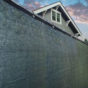 ALEKO 6'x25' Green Fence Privacy Screen Mesh Fabric With Grommets - 6 feet tall x 25 feet long