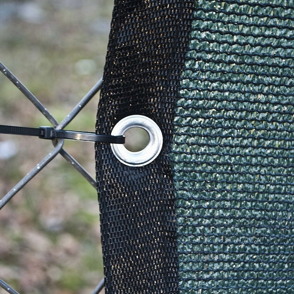ALEKO 6'x25' Green Fence Privacy Screen Mesh Fabric With Grommets - 6 feet tall x 25 feet long