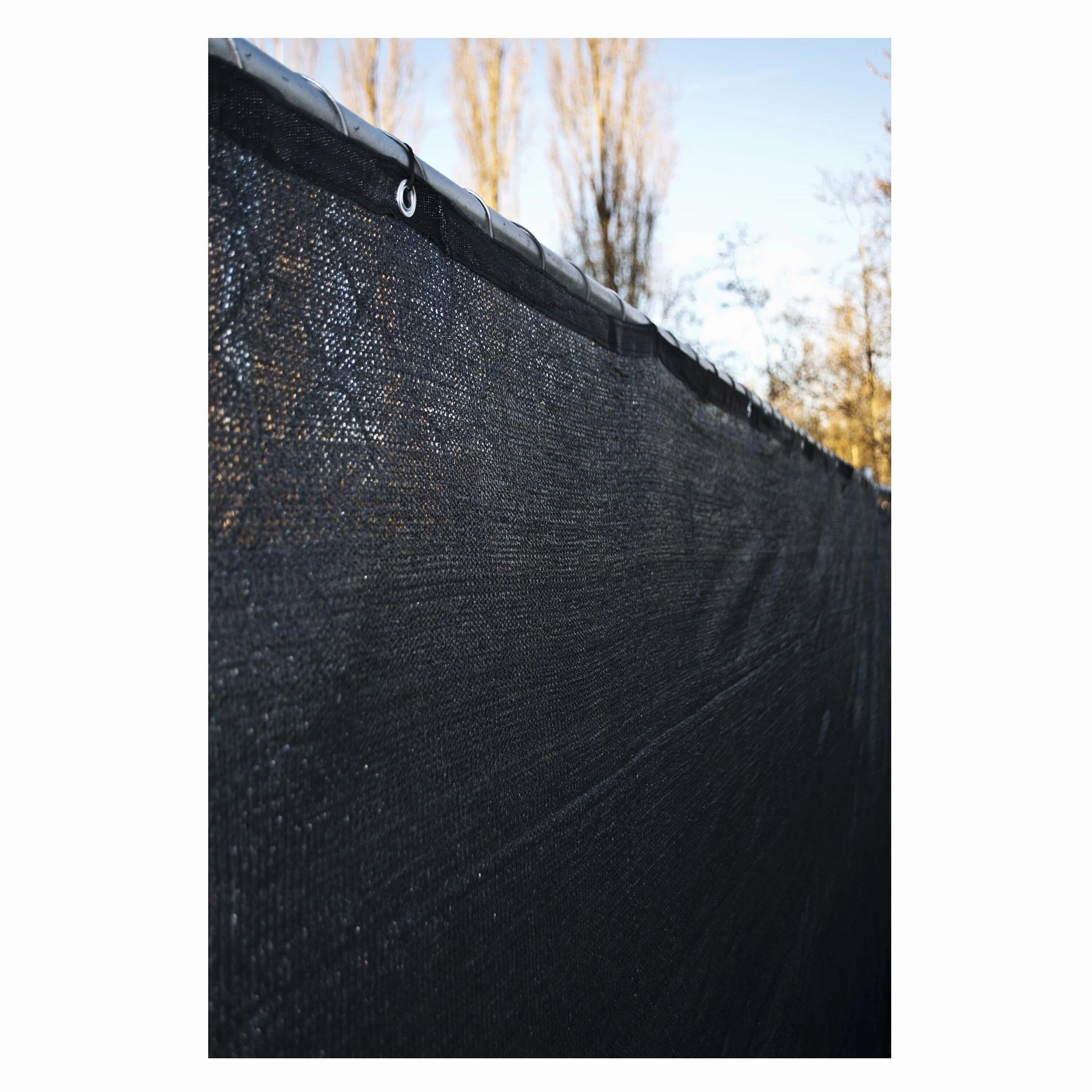 ALEKO Aluminum Eye Fence Privacy Outdoor Backyard Black Screen - 6 feet tall x 150 feet long