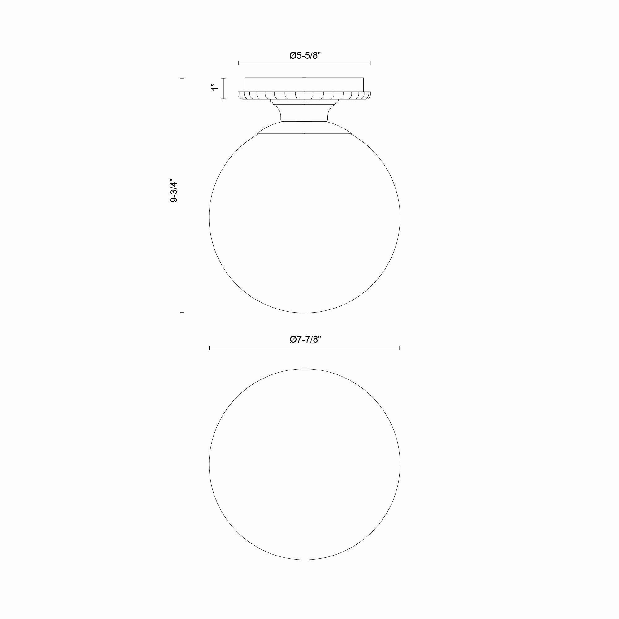 Alora Lighting SF430108 Otis 8 Wide Semi-Flush Globe Ceiling Fixture