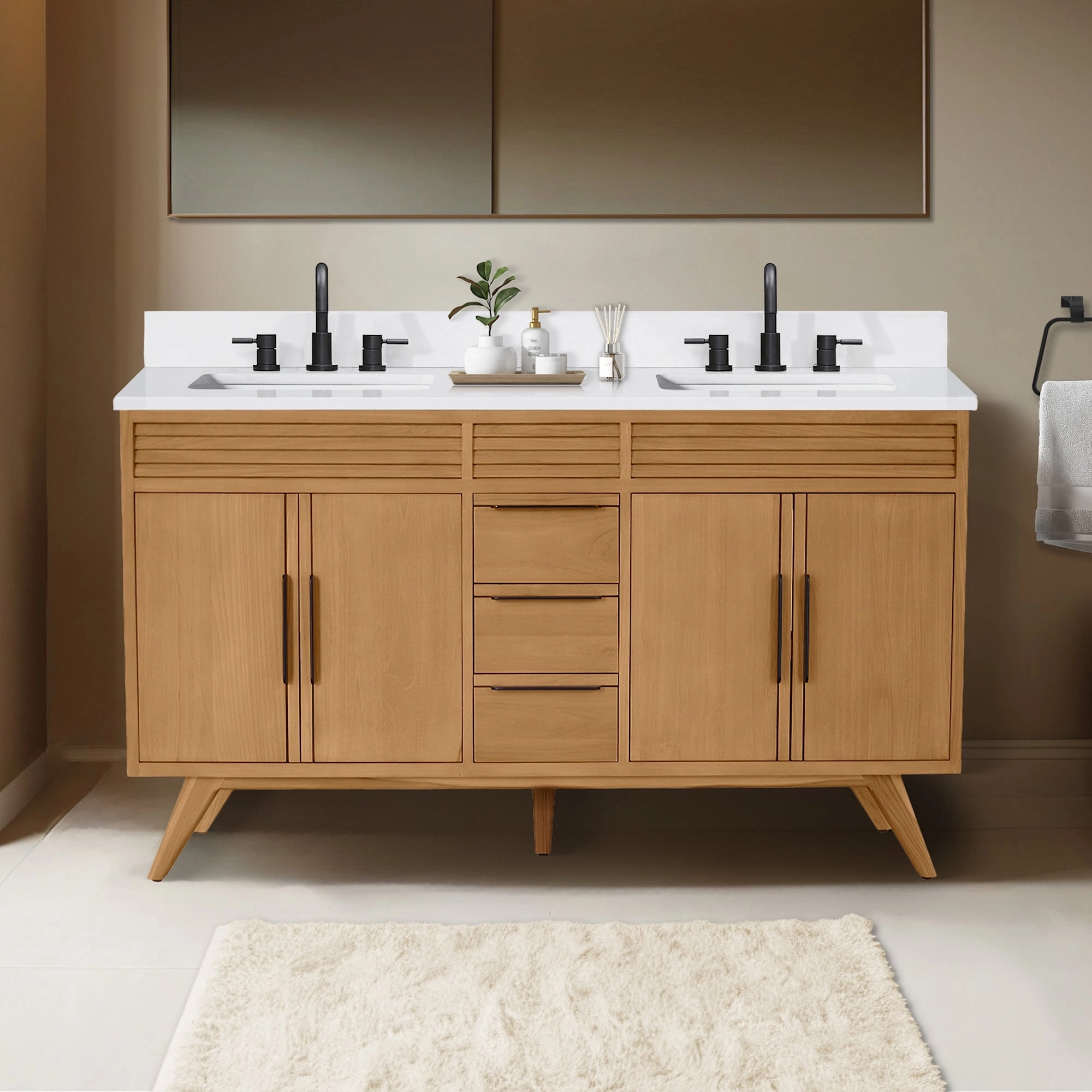 Avanity TAYLOR-VS61-QW Taylor 61 Free Standing Double Basin Vanity