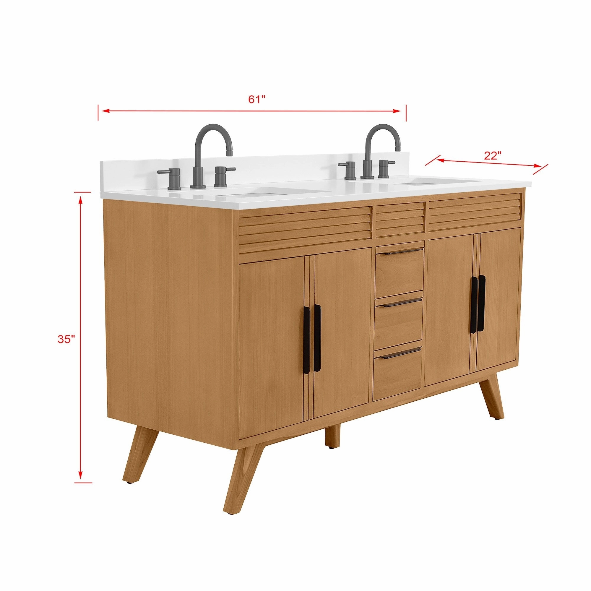 Avanity TAYLOR-VS61-QW Taylor 61 Free Standing Double Basin Vanity