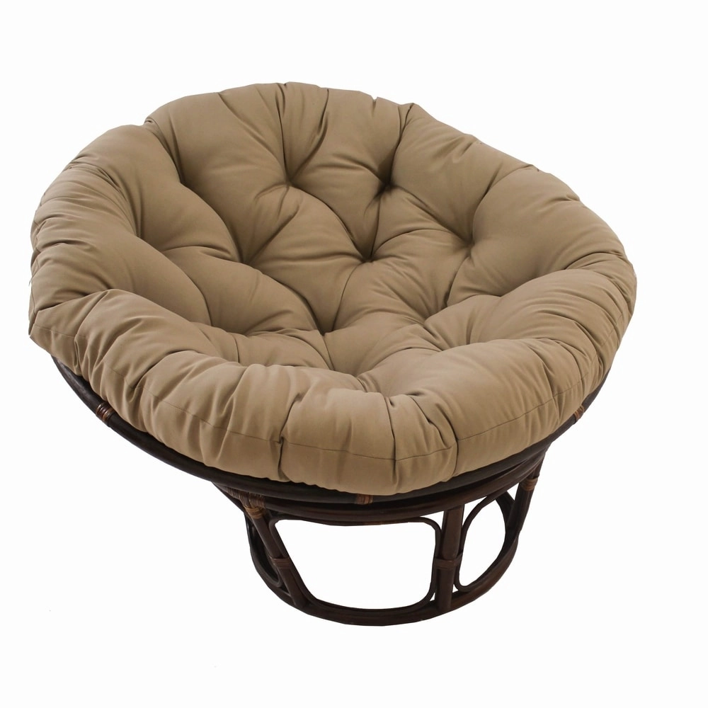 Bali 42-inch Rattan Papasan Chair with Twill Cushion
