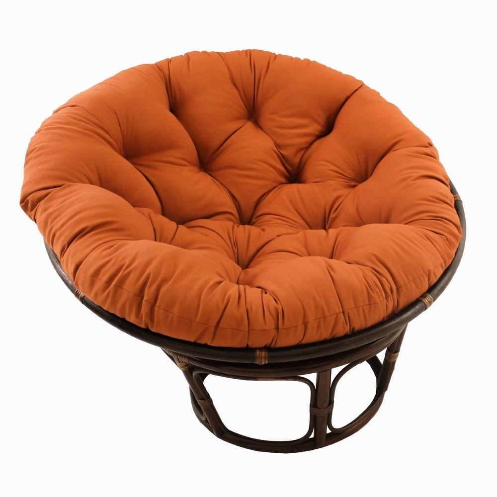 Bali 42-inch Rattan Papasan Chair with Twill Cushion