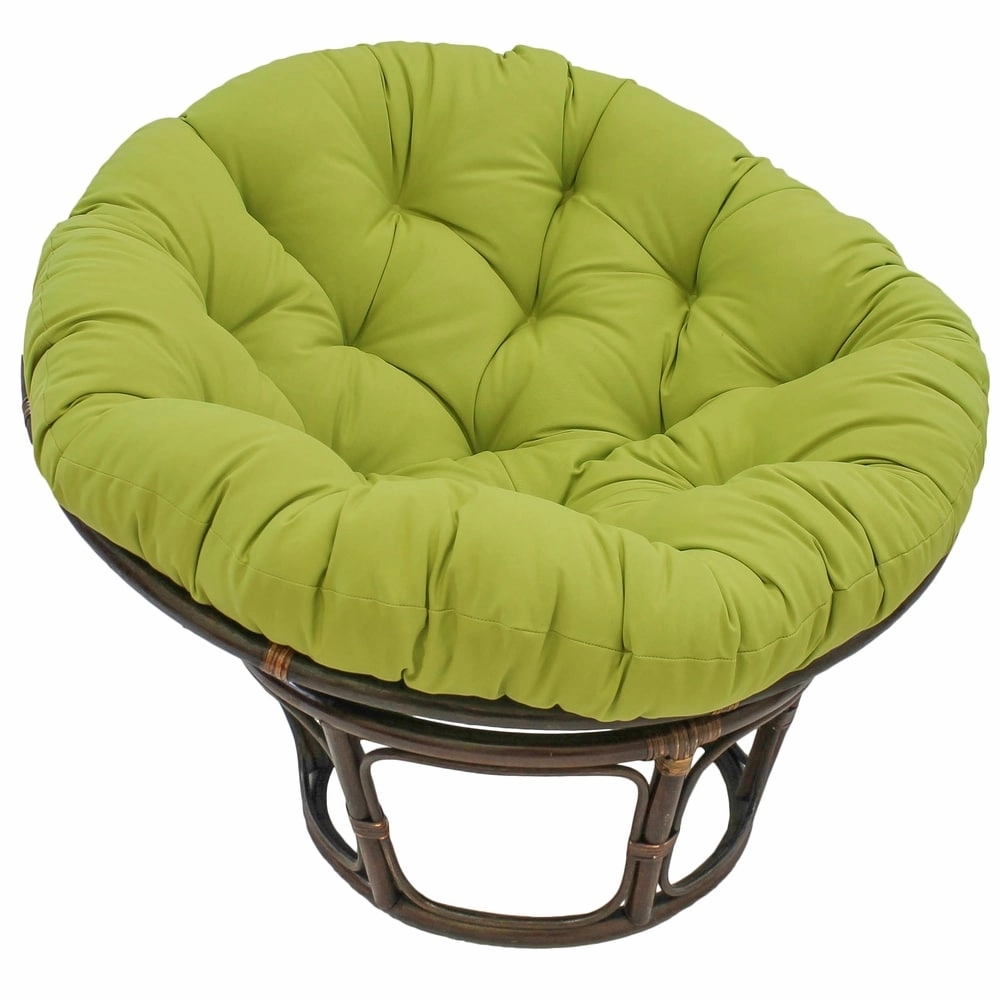 Bali 42-inch Rattan Papasan Chair with Twill Cushion