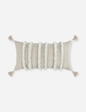 Bardo Lumbar Pillow. 14 x 26. Ivory