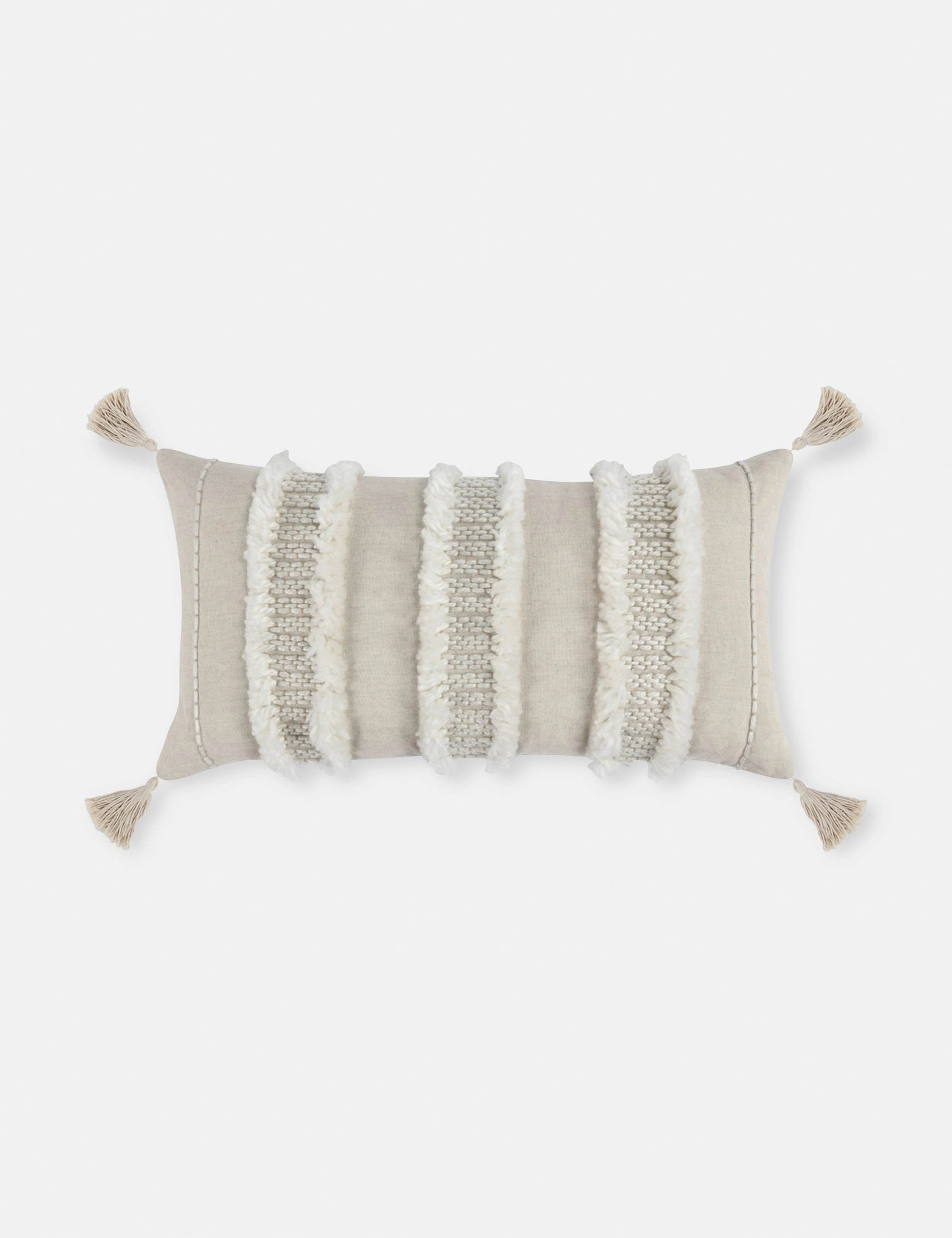 Bardo Lumbar Pillow. 14 x 26. Ivory