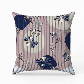 Circular Garden Faux Suede Reversible Throw Pillow Light and Yellow