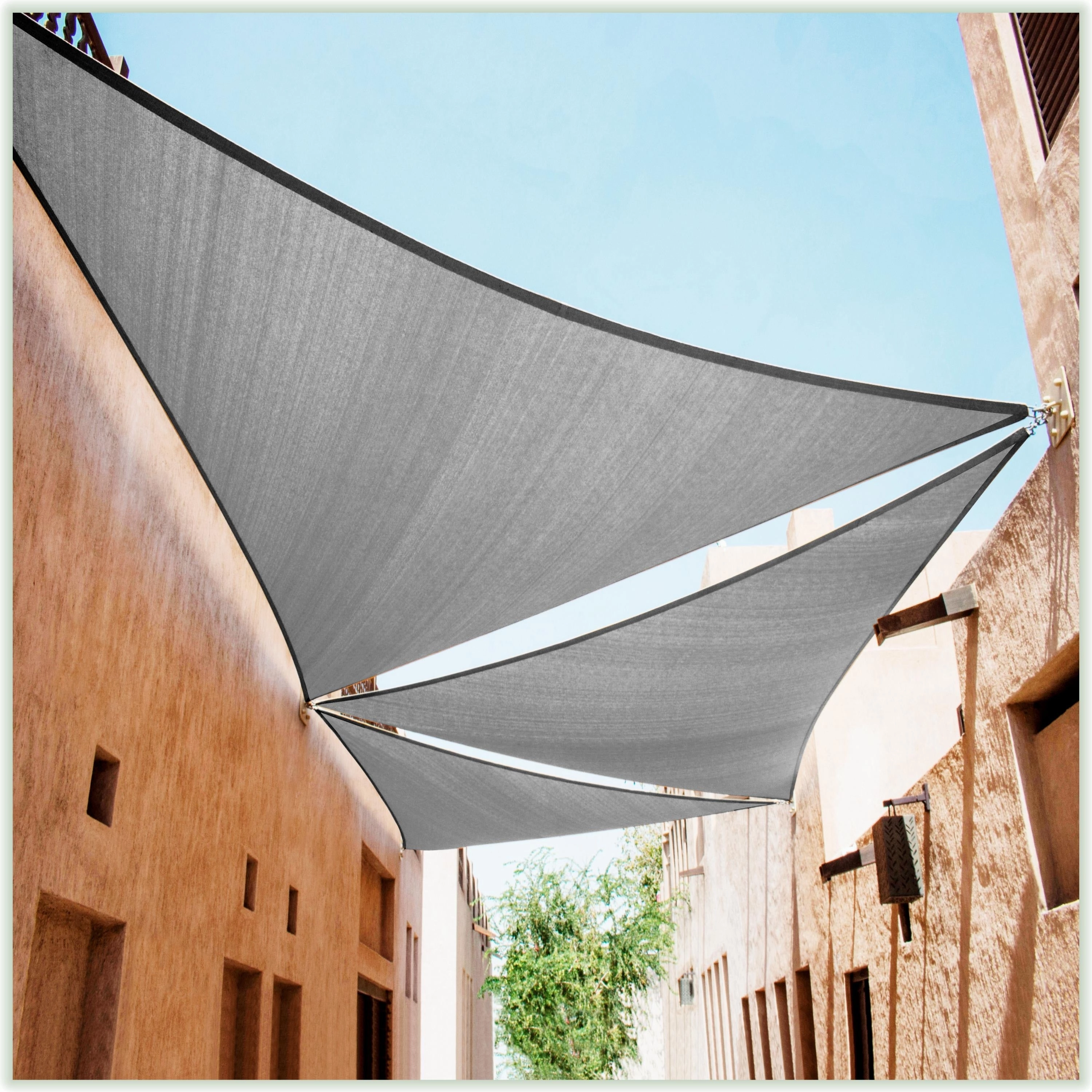 ColourTreeUSA Right Triangle Sun Shade Sail HDPE Mesh Fabric Screen Canopy UV Block 190 GSM