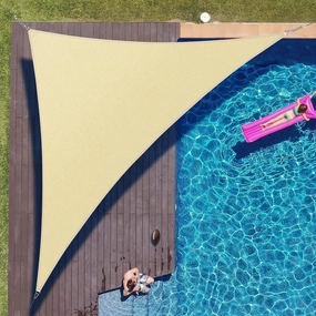 ColourTreeUSA Right Triangle Sun Shade Sail HDPE Mesh Fabric Screen Canopy UV Block 190 GSM