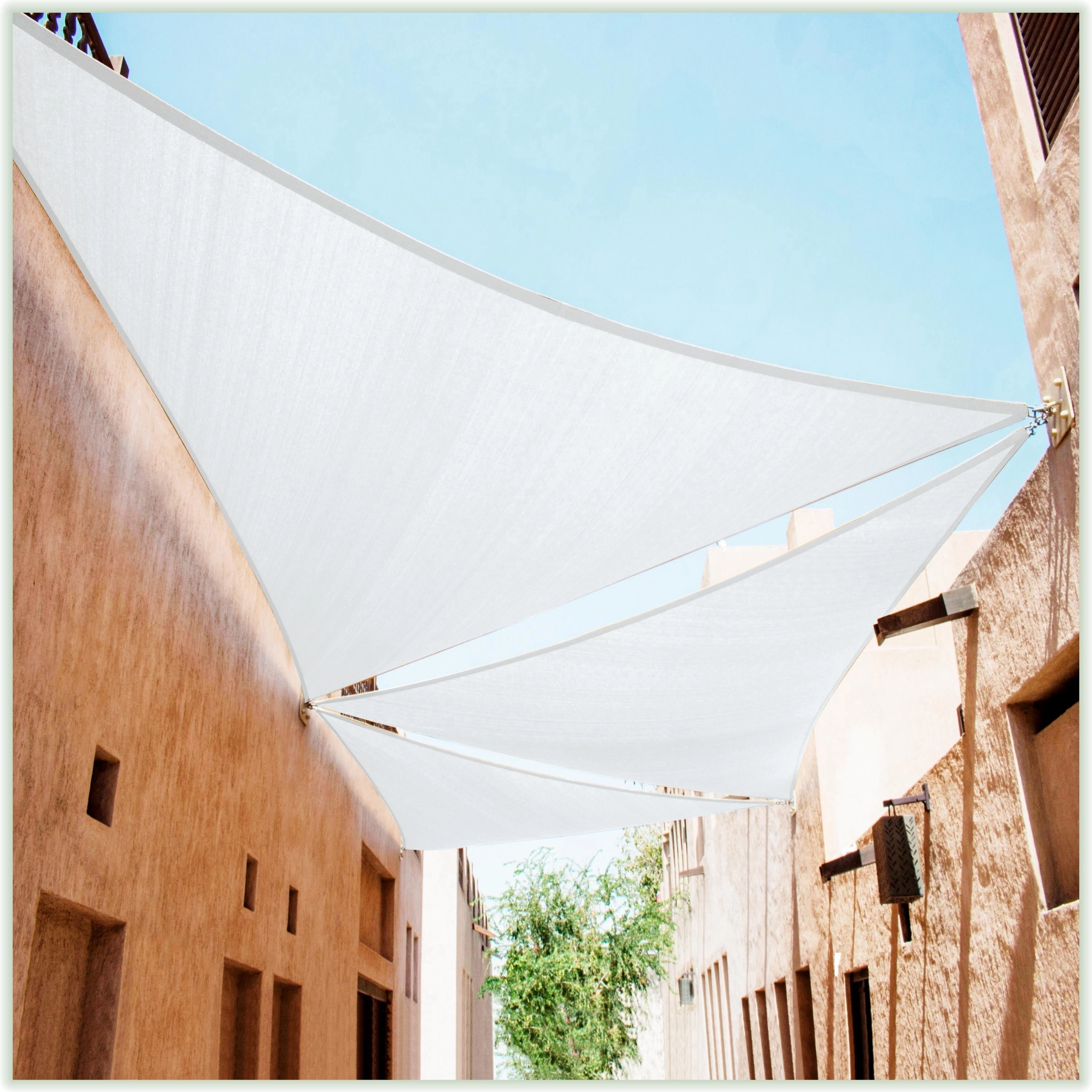 ColourTreeUSA Right Triangle Sun Shade Sail HDPE Mesh Fabric Screen Canopy UV Block 190 GSM