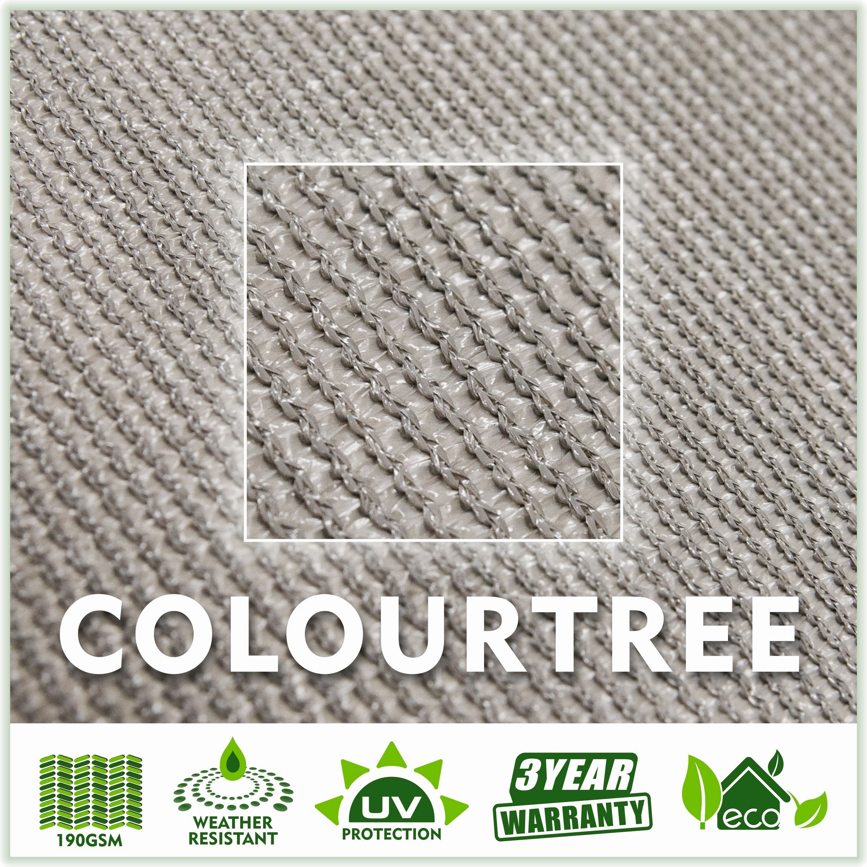 ColourTreeUSA Right Triangle Sun Shade Sail HDPE Mesh Fabric Screen Canopy UV Block 190 GSM