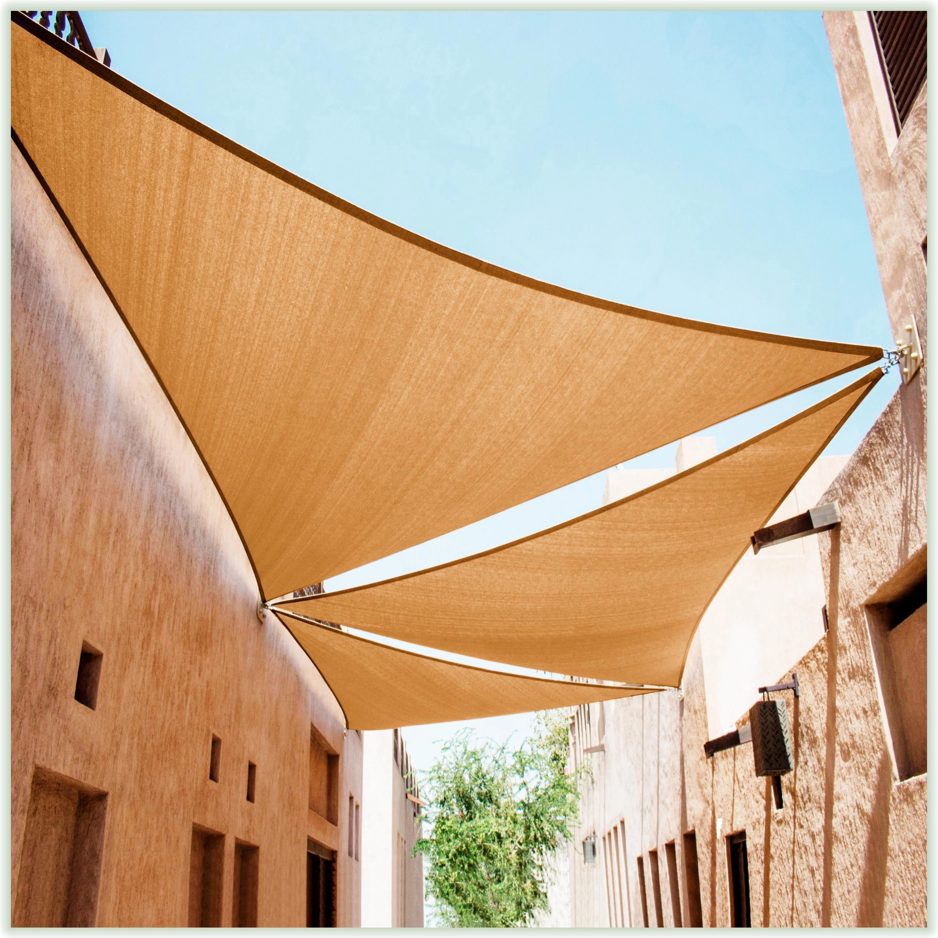 ColourTreeUSA Right Triangle Sun Shade Sail HDPE Mesh Fabric Screen Canopy UV Block 190 GSM