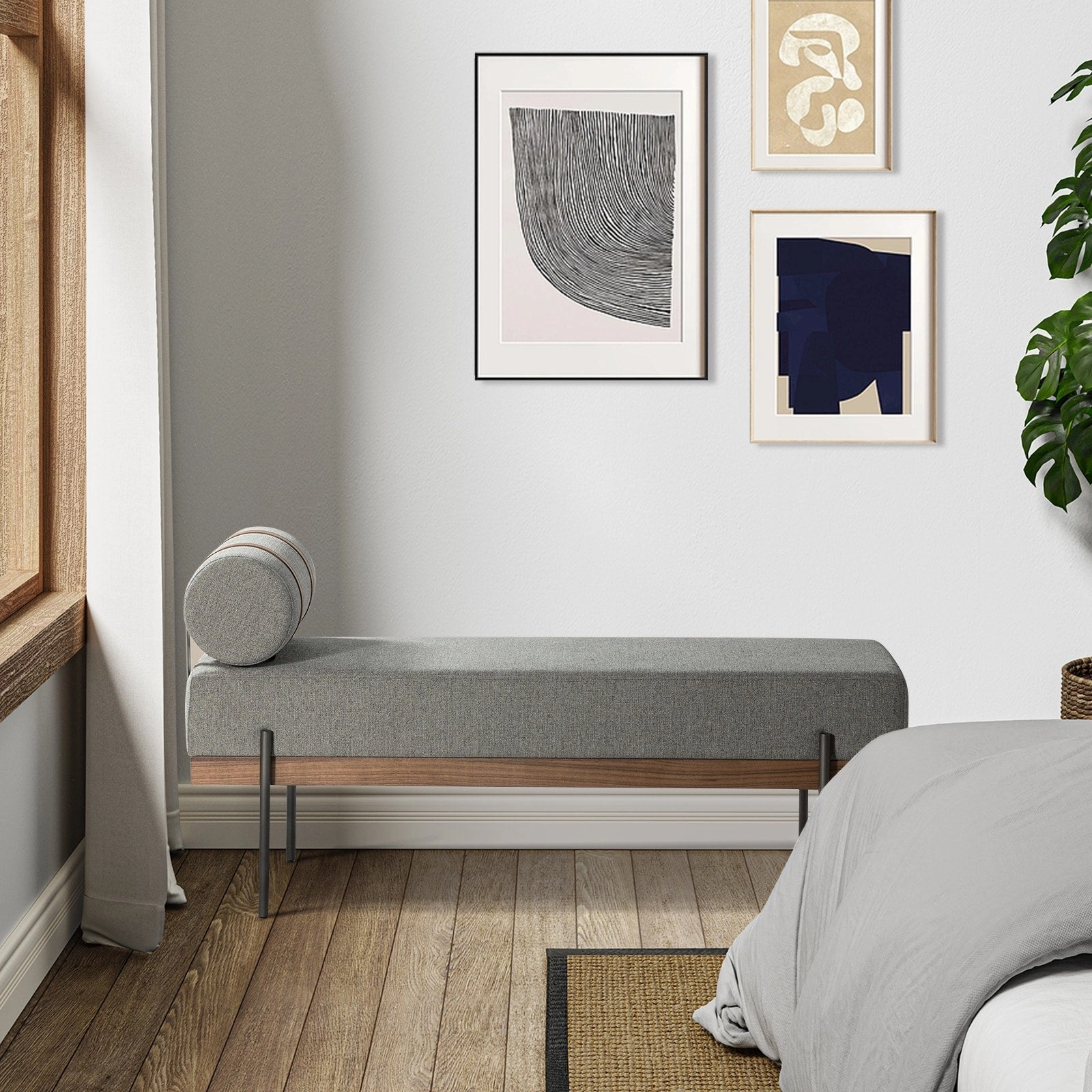 Damacio Entryway Bench with Removable Pillow