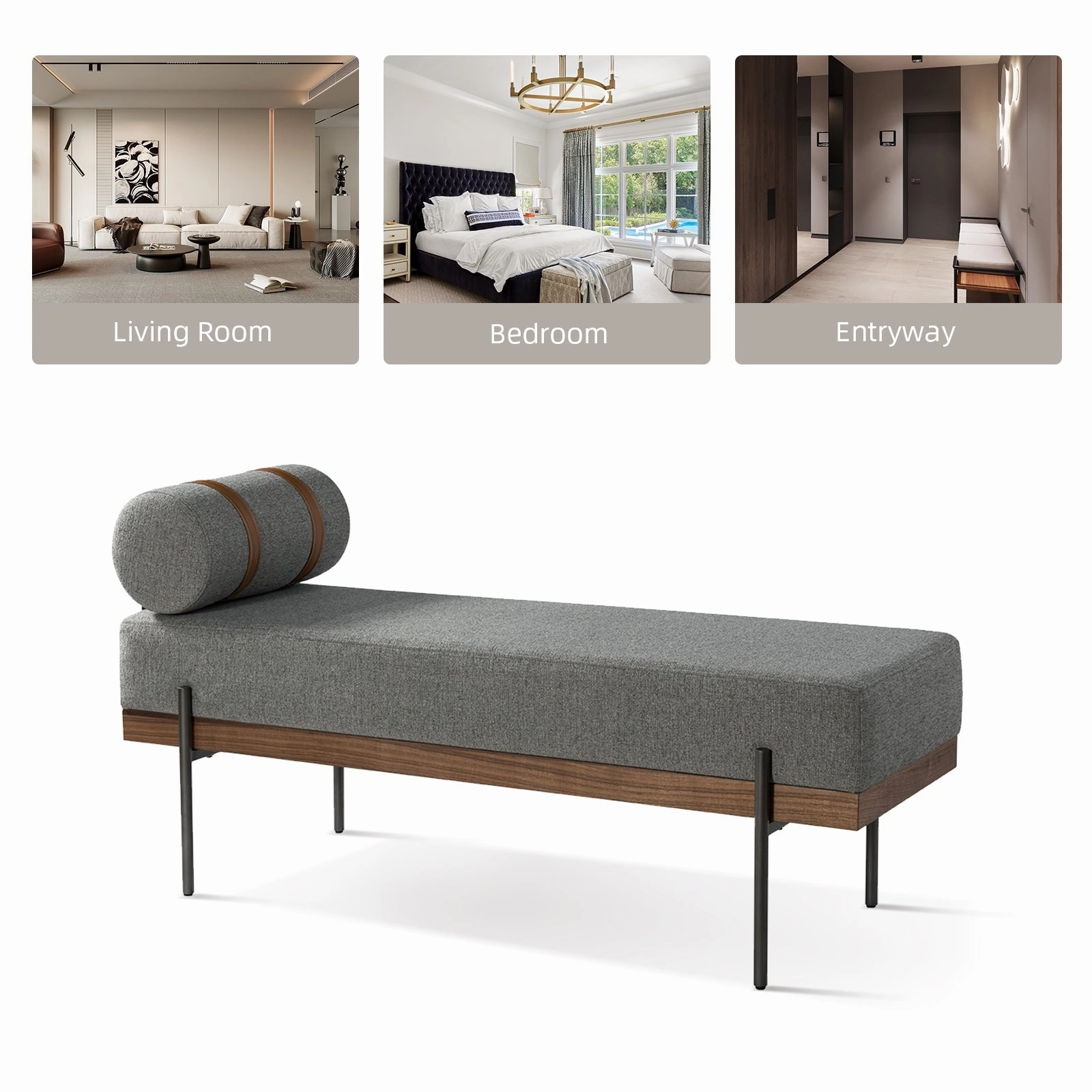 Damacio Entryway Bench with Removable Pillow