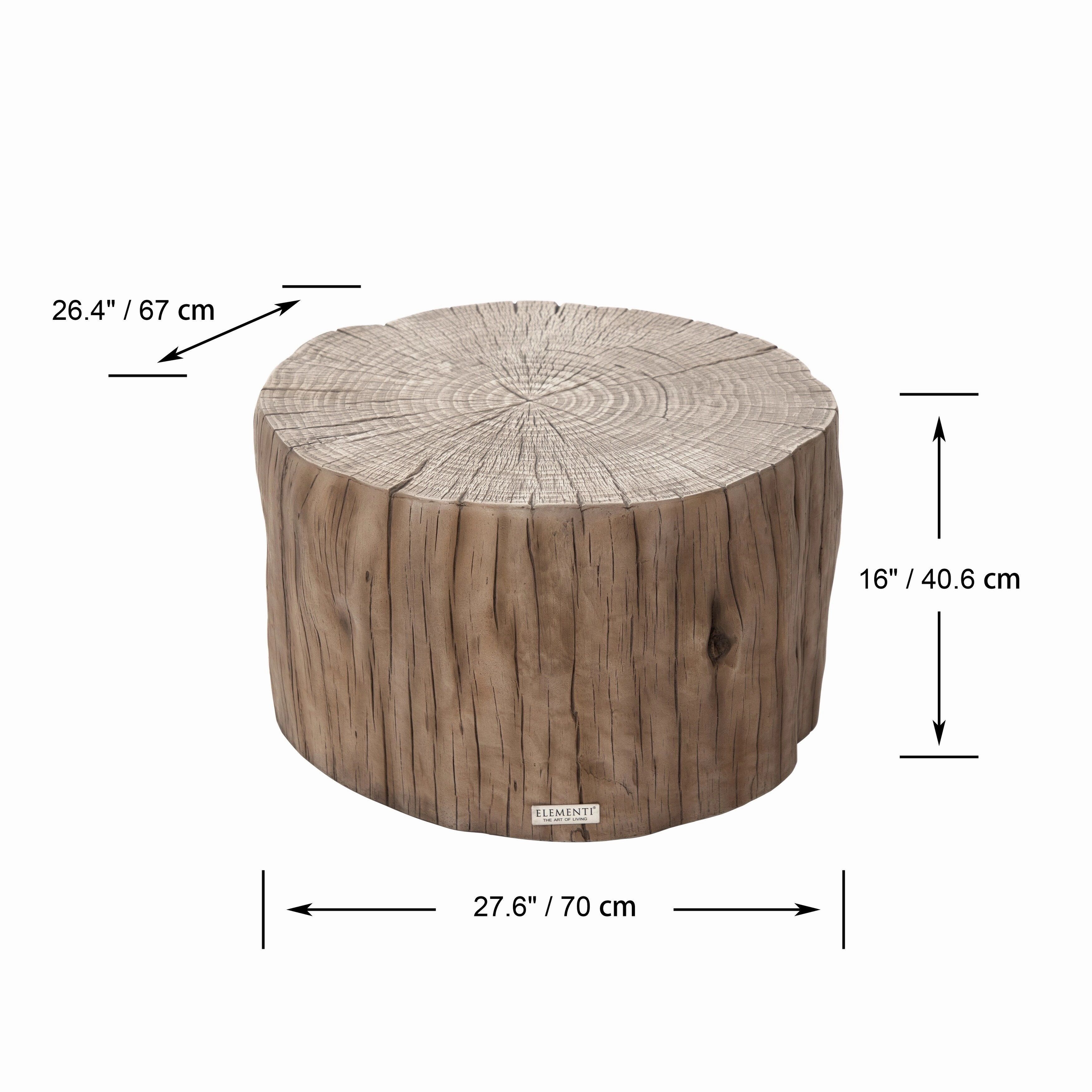 Elementi Home Daintree 28 Stump Concrete Coffee Table - 27.6 X 26.4 X 16