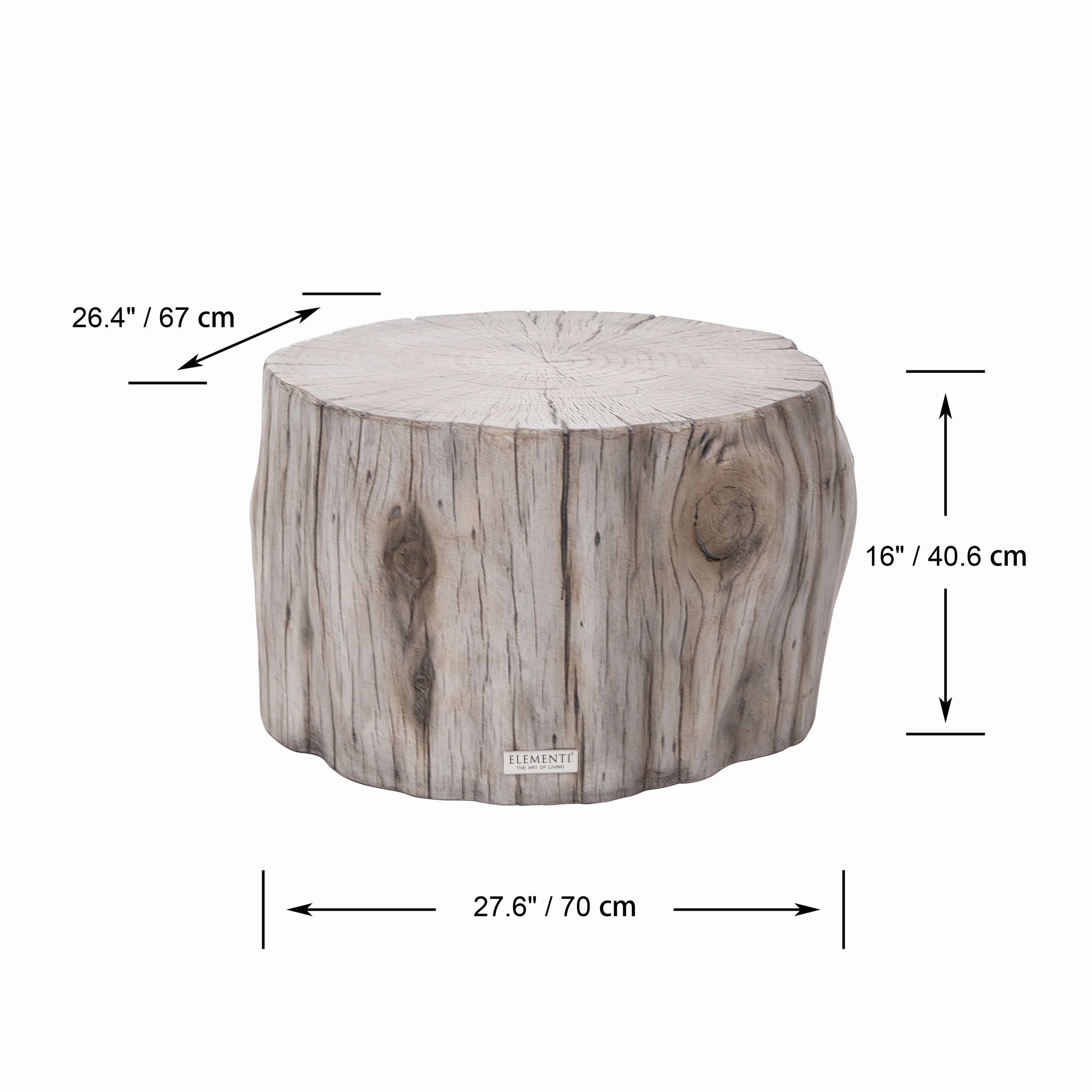Elementi Home Daintree 28 Stump Concrete Coffee Table - 27.6 X 26.4 X 16