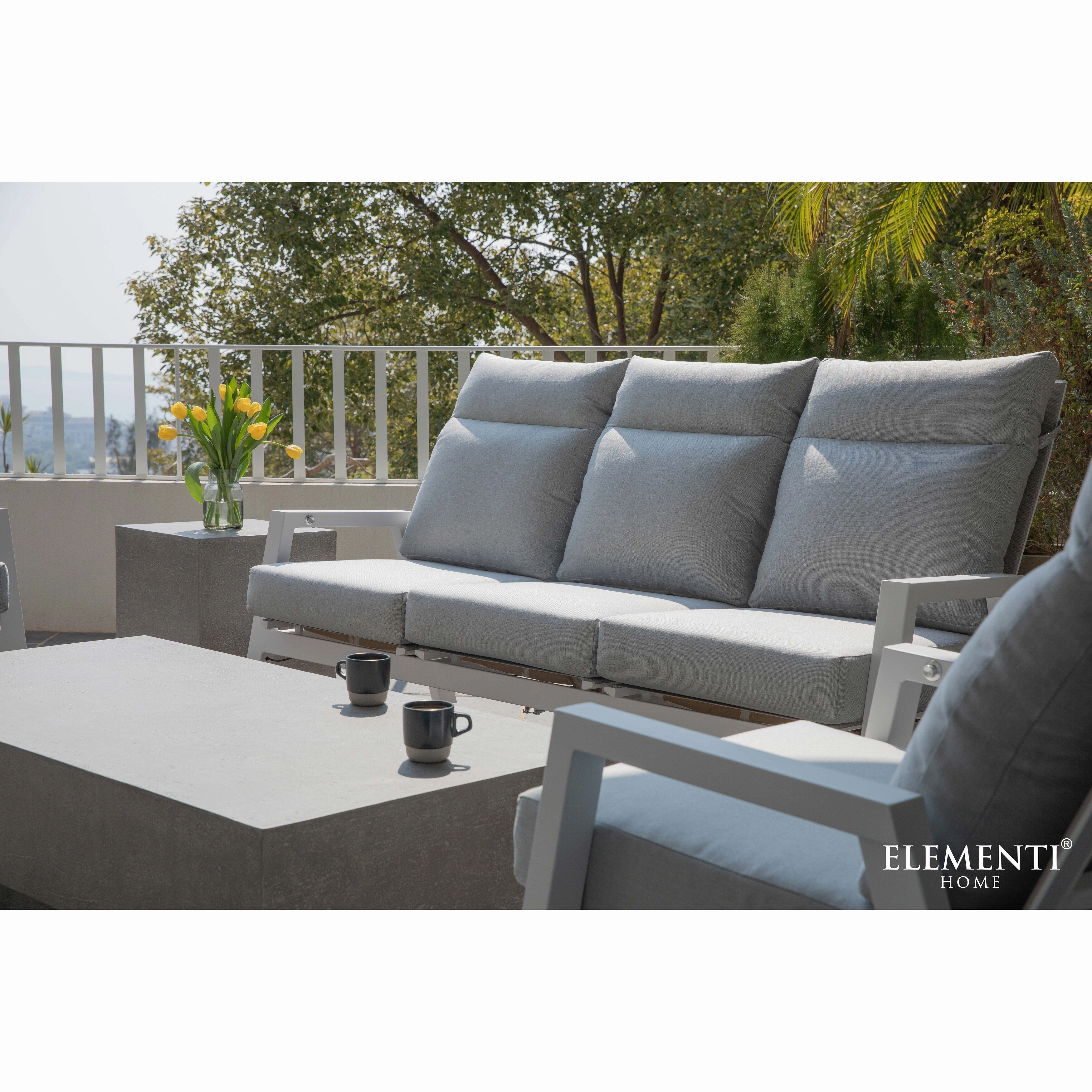 Elementi Home Tevere 60 Rectangular Concrete Coffee Table - 60 X 30 X 14