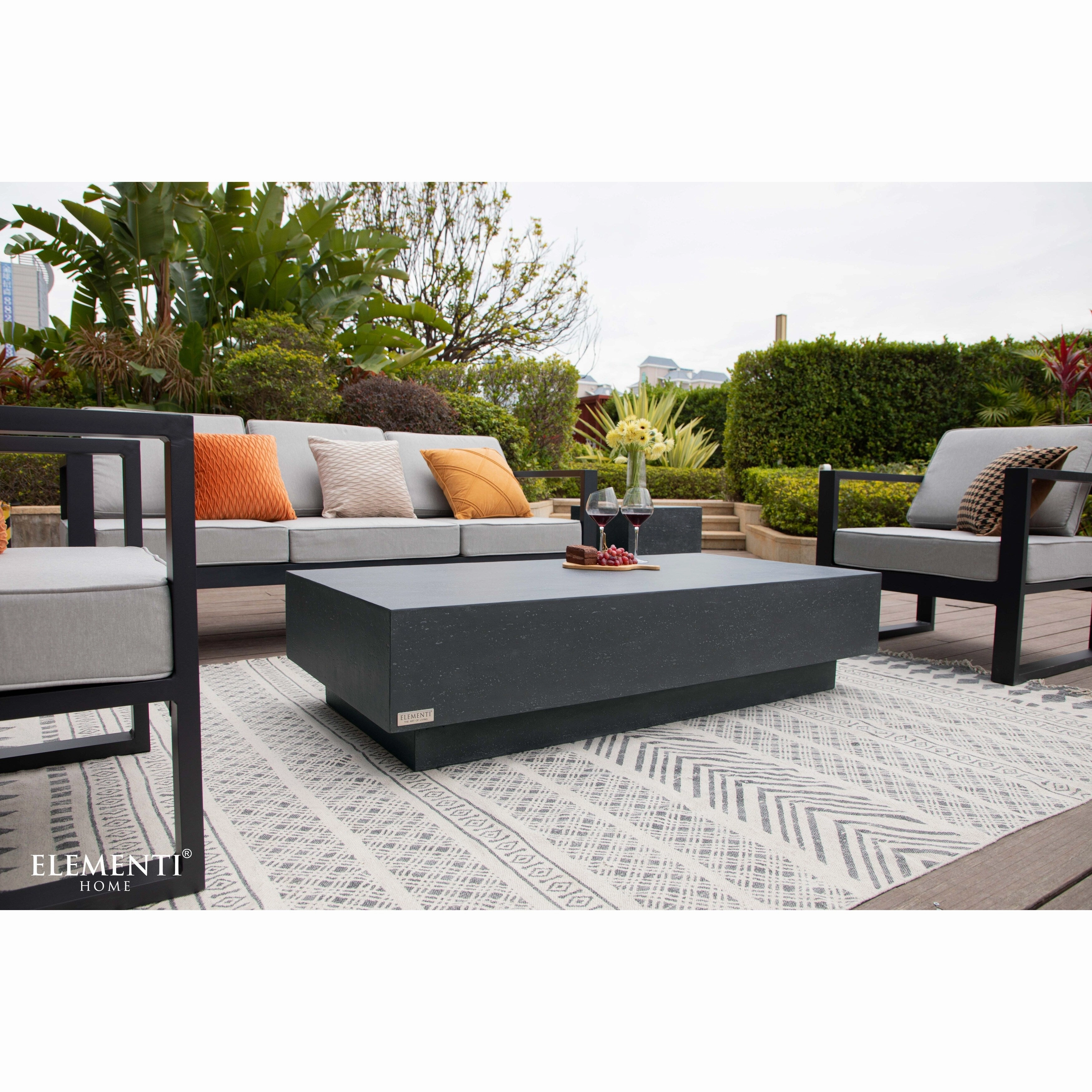 Elementi Home Tevere 60 Rectangular Concrete Coffee Table - 60 X 30 X 14