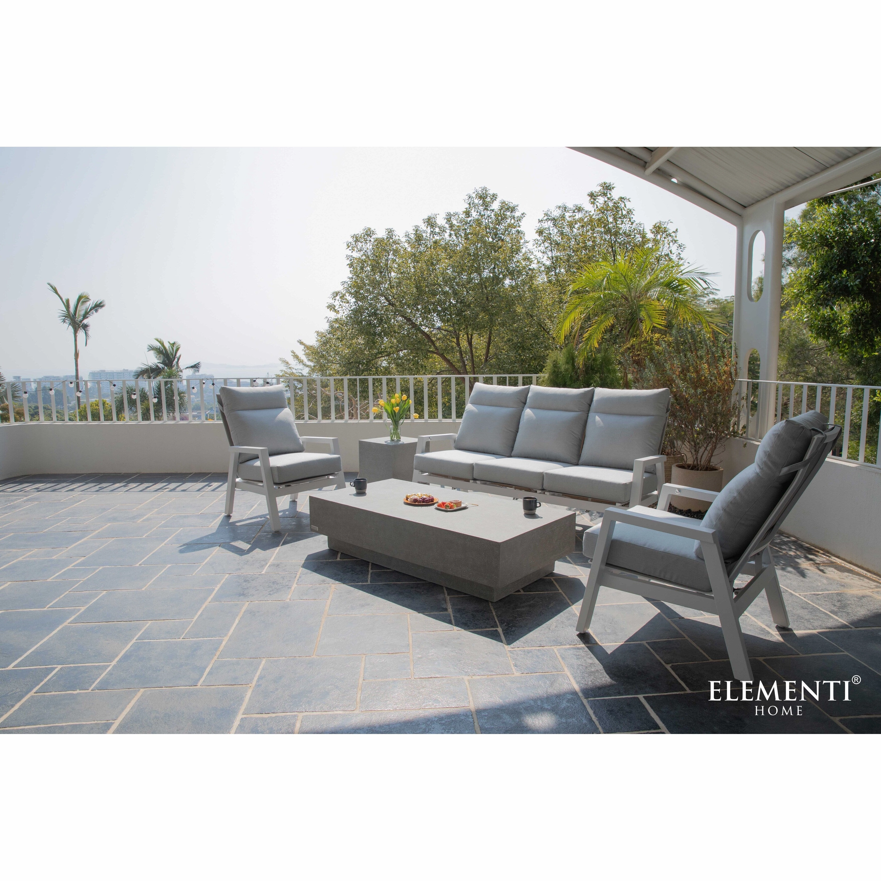 Elementi Home Tevere 60 Rectangular Concrete Coffee Table - 60 X 30 X 14