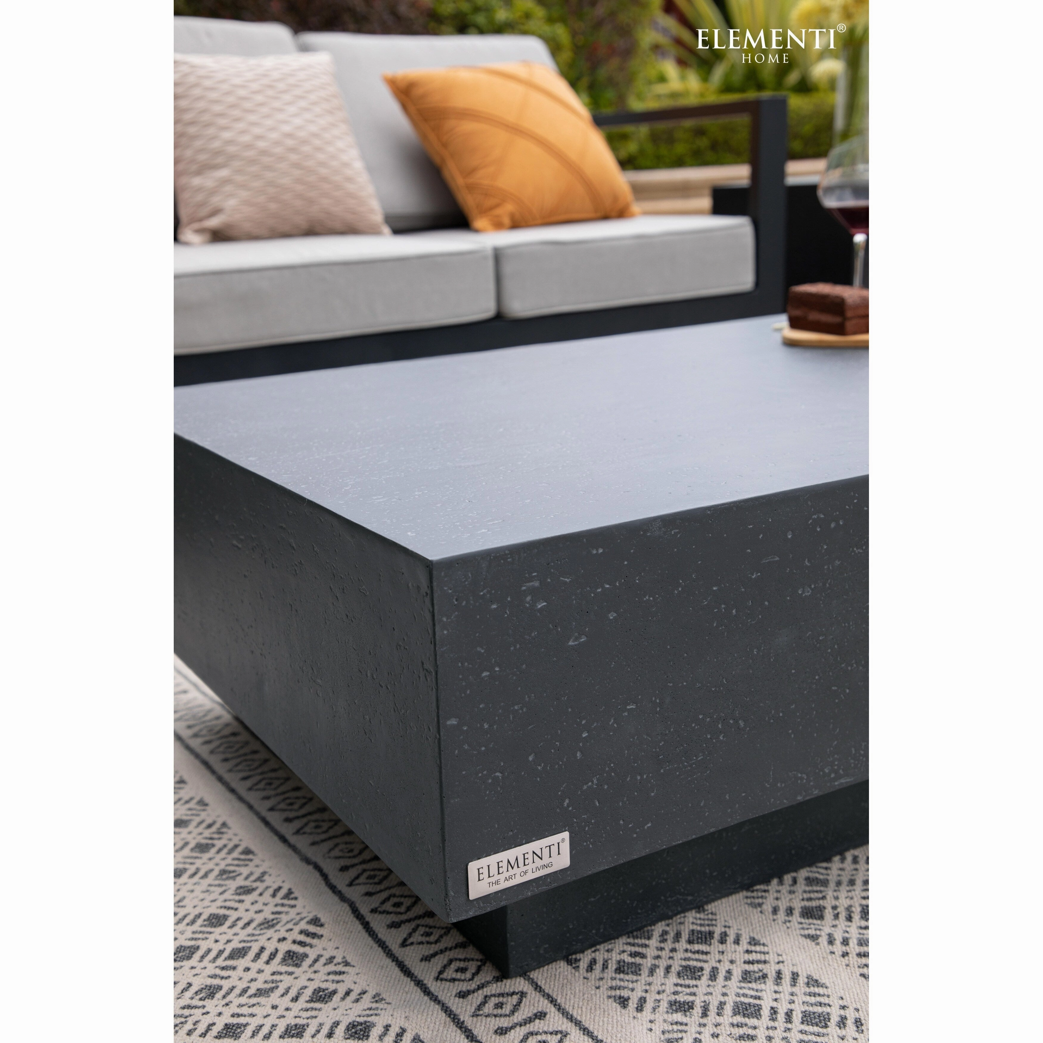 Elementi Home Tevere 60 Rectangular Concrete Coffee Table - 60 X 30 X 14