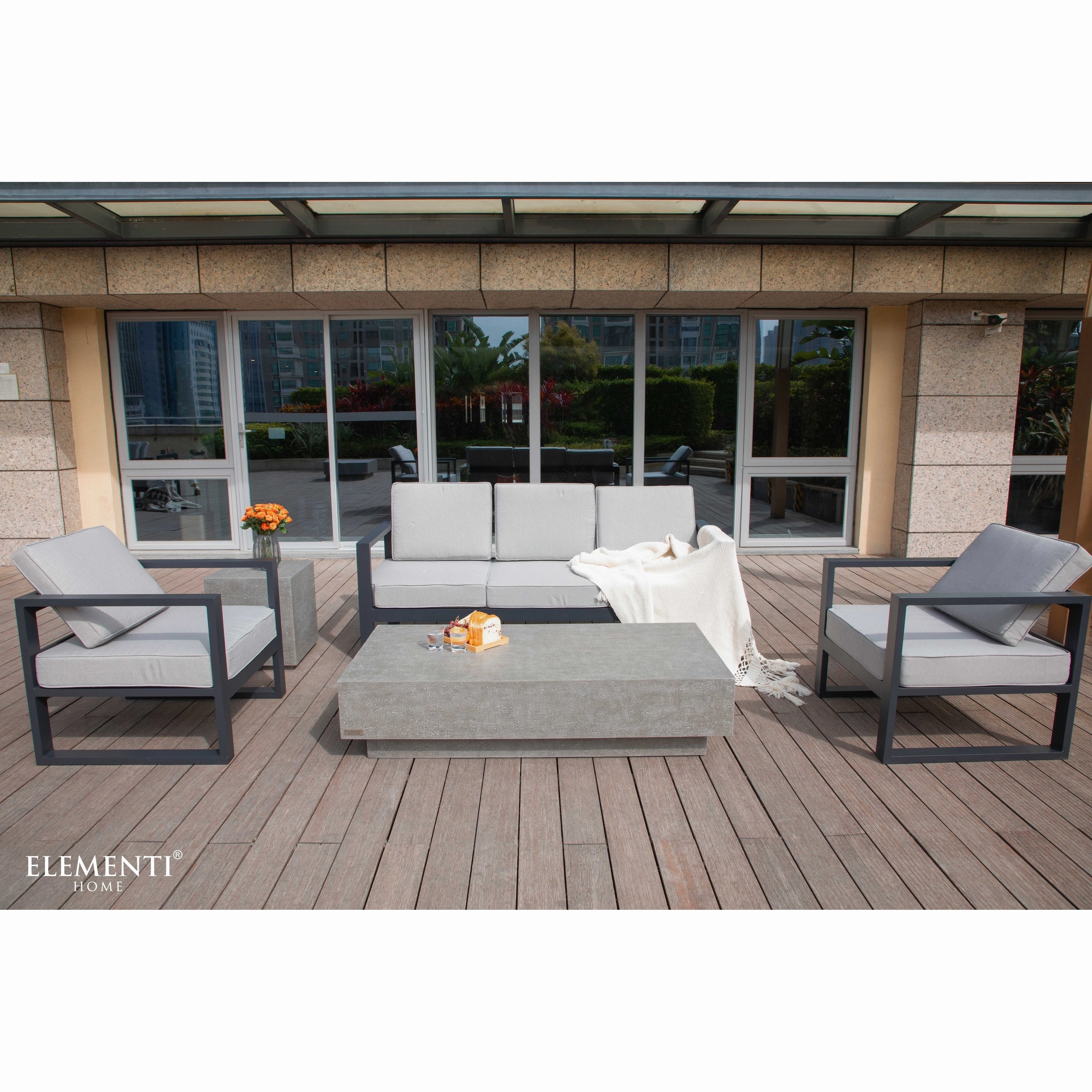 Elementi Home Tevere 60 Rectangular Concrete Coffee Table - 60 X 30 X 14