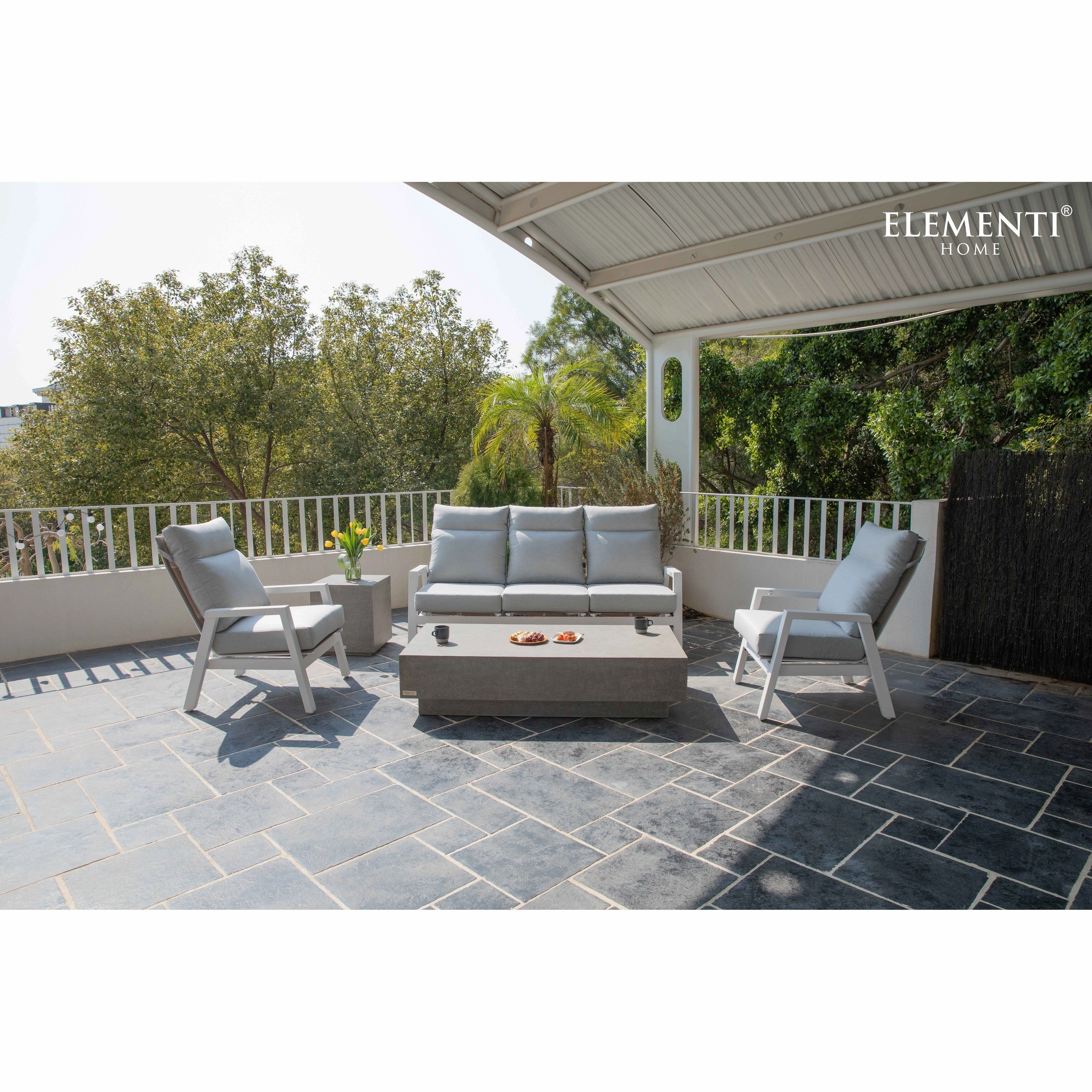 Elementi Home Tevere 60 Rectangular Concrete Coffee Table - 60 X 30 X 14