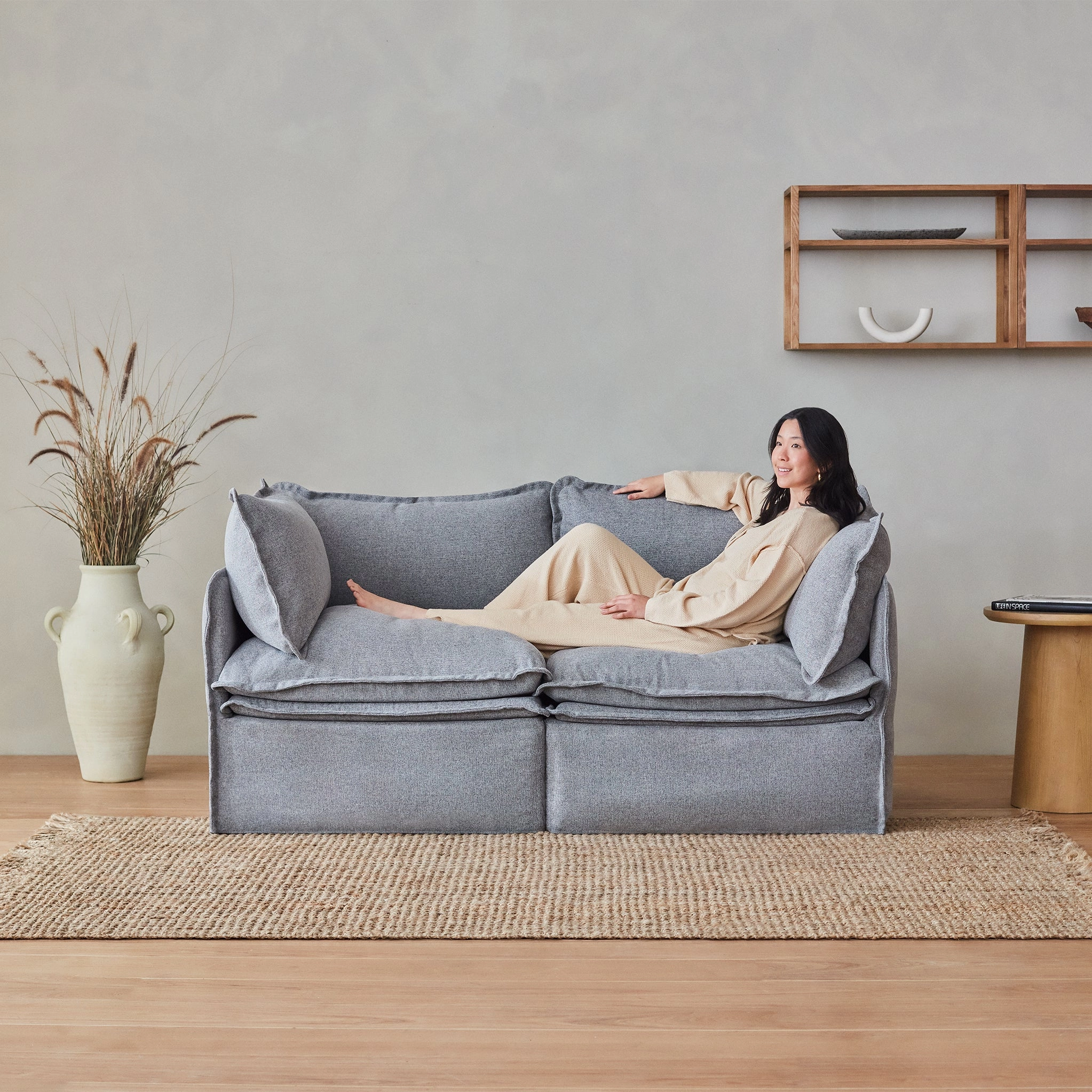 Elevate Comfort Layer Set for 7-Seater U-Sectional   Ottoman | Blended Weave in Indigo