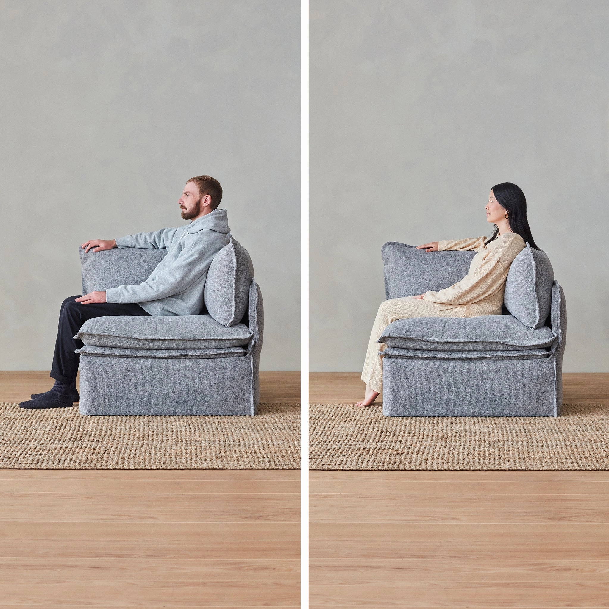 Elevate Comfort Layer Set for 7-Seater U-Sectional   Ottoman | Blended Weave in Indigo