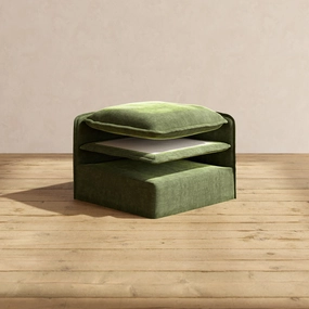 Elevate Comfort Layer Set for 7-Seater U-Sectional   Ottoman | Luxury Velvet in Olive