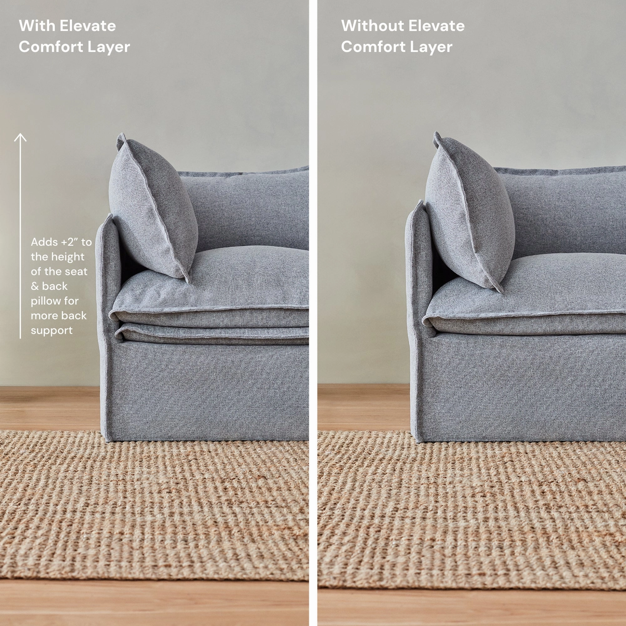 Elevate Comfort Layer Set for Corner Chair | Blended Weave in Flour