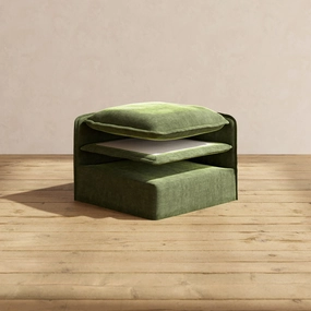 Elevate Comfort Layer Set for Corner Chair | Luxury Velvet in Olive