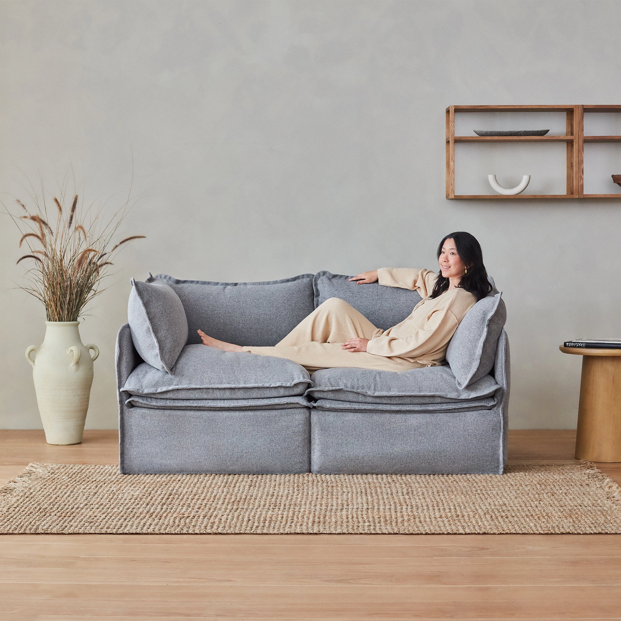 Elevate Comfort Layer Set for Corner Chair | Luxury Velvet in Olive
