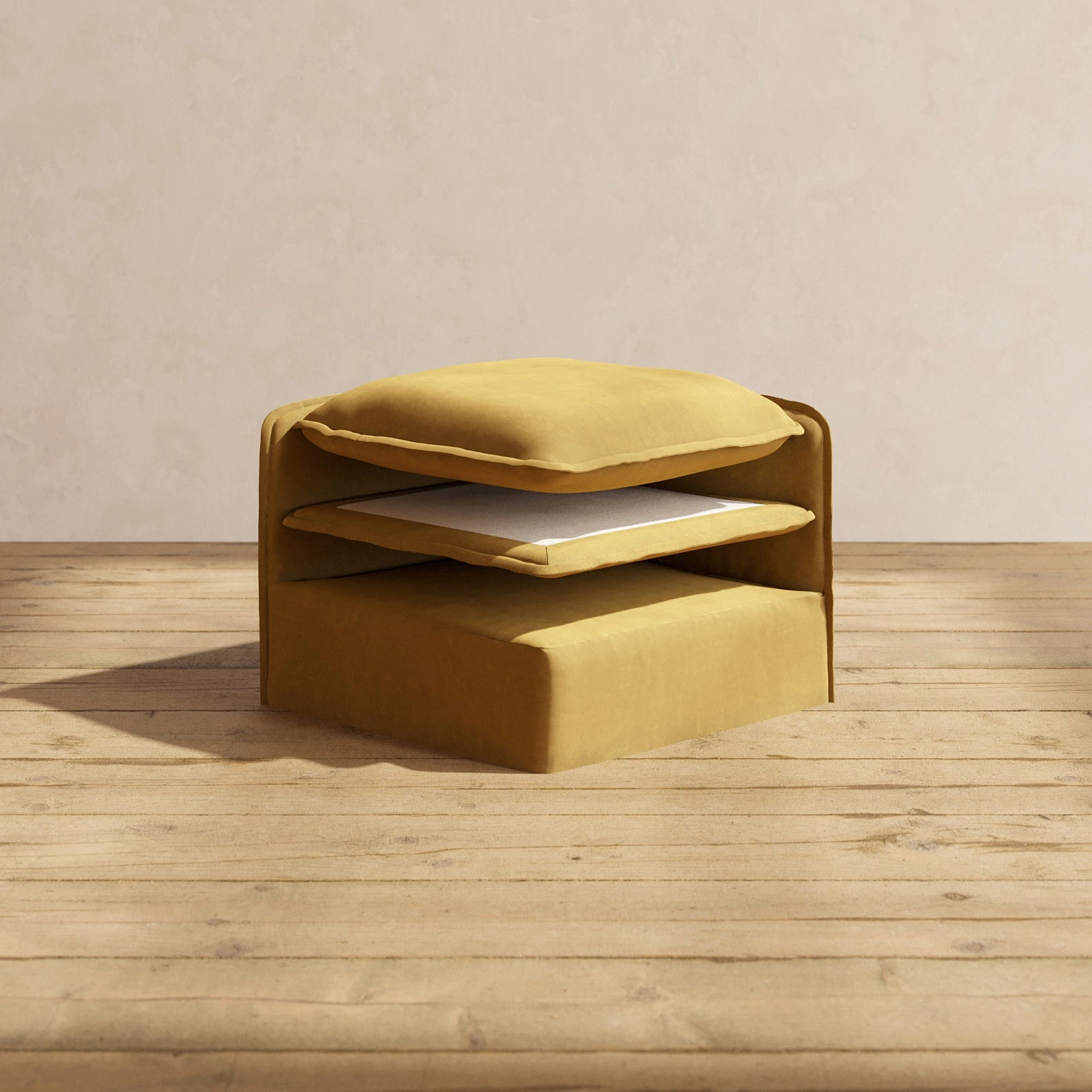 Elevate Comfort Layer Set for Corner Chair | Luxury Velvet in Toffee