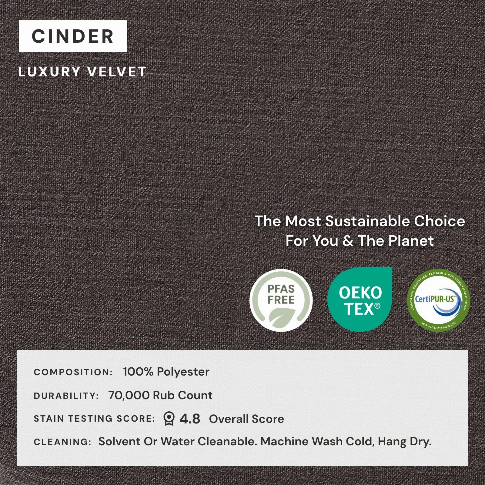 Elevate Comfort Layer Set for End Chair | Luxury Velvet in Cinder